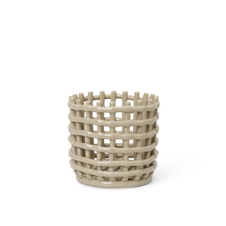 Ferm Living Opbevaringskurv Lille keramik kashmir glaseret keramik ø16x14,5 cm