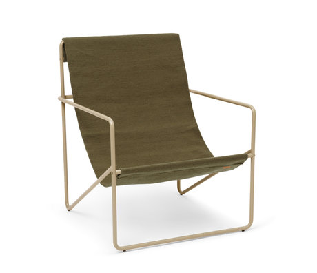Ferm Living Chaise longue Desert Cashmere Verde Acciaio Tessuto 63x66x77.5cm