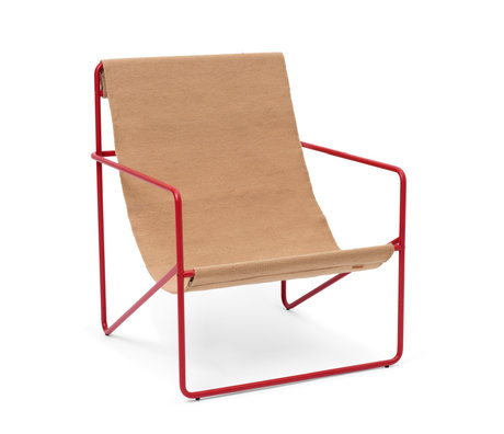 Ferm Living Lounge Chair Ørkenrød Sand Stål Tekstil 63x66x77,5cm