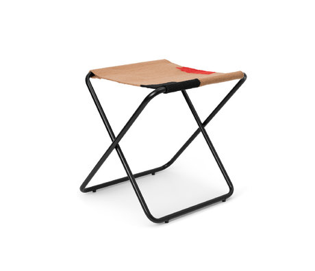 Ferm Living Tabouret Desert Block Noir Sable Acier Textile 41,2 x 41,6 x 41,4 cm