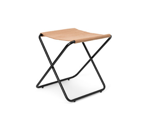 Ferm Living Tabouret Desert Noir Sable Acier Textile 41,2 x 41,6 x 41,4 cm