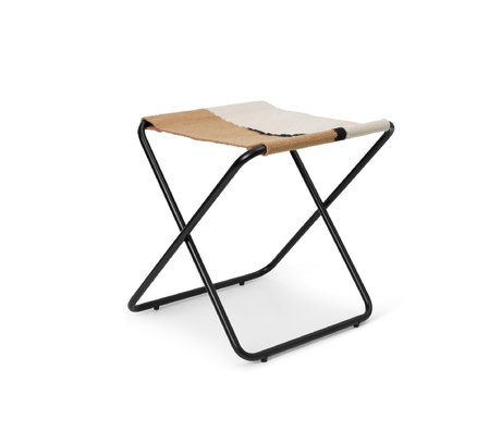 Ferm Living Sgabello Desert Floor Nero Multicolore Acciaio Tessuto 41,2 x 41,6 x 41,4 cm