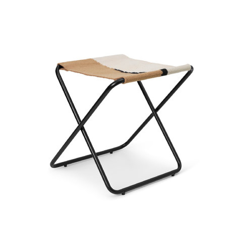 Ferm Living Sgabello Desert Floor Nero Multicolore Acciaio Tessuto 41,2 x 41,6 x 41,4 cm