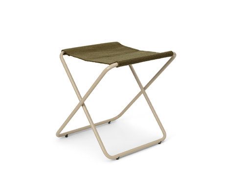 Ferm Living Sgabello Desert Cashmere Verde Acciaio Tessuto 41,2 x 41,6 x 41,4 cm