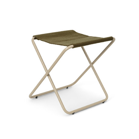 Ferm Living Sgabello Desert Cashmere Verde Acciaio Tessuto 41,2 x 41,6 x 41,4 cm