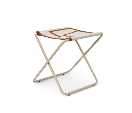 Ferm Living Hocker Wüstenform Kaschmir Mehrfarbiges Stahltextil 41,2 x 41,6 x 41,4 cm
