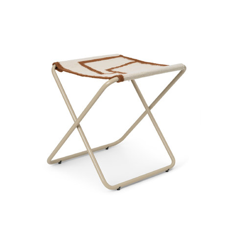 Ferm Living Hocker Wüstenform Kaschmir Mehrfarbiges Stahltextil 41,2 x 41,6 x 41,4 cm