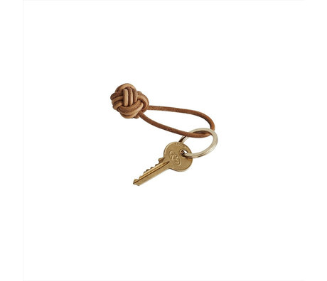 OYOY Keychain knot brown leather Ø4cm