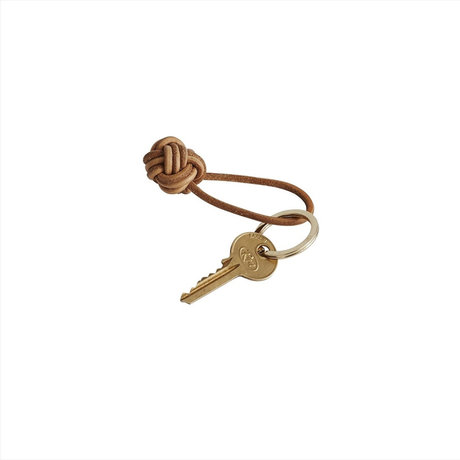 OYOY Keychain knot brown leather Ø4cm