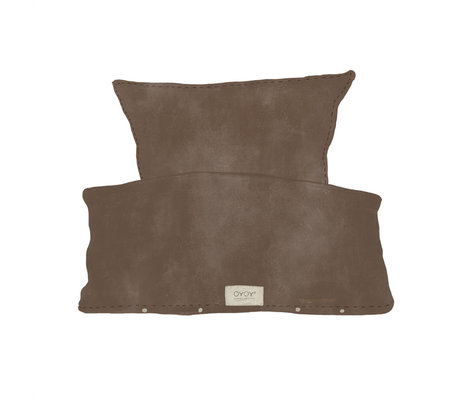 OYOY Funda nórdica Nuku Adulto Marrón Algodón 60x63-140x200cm