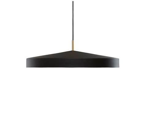 OYOY Lámpara de suspensión Hatto Large Metal con recubrimiento de polvo negro Ø65x19cm