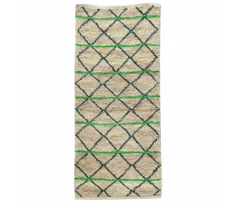 Housedoctor Tapis Géométrie vert vert noir beige toile 90x200cm