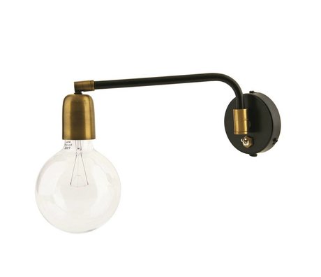 Housedoctor Wandlampe Molecular aus Metall, schwarz/gold, L22 cm