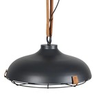 Zuiver Hanging lamp Deck 51 anthracite metallic brown leather Ø51x22cm