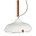 Zuiver Deck 51 white metal pendant light brown leather Ø51x22cm
