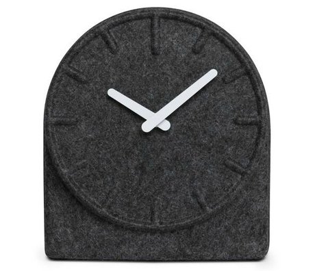 LEFF amsterdam Felt clock Two gray with white hands 19,5x8x21cm