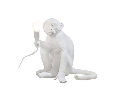 Seletti Bordlampe MONKEY lampe siddende Lampresin hvid 34x30xh32cm