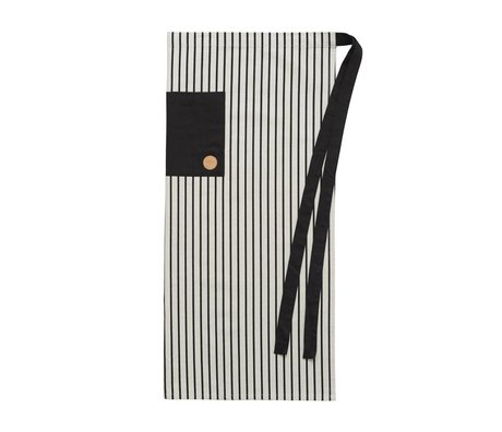 OYOY Delantal Cibo cocinero delantal de algodón negro 92x84cm