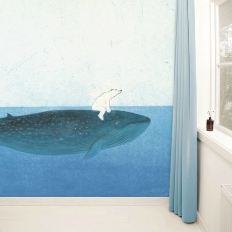 Kek Amsterdam Wallpaper Riding the Whale Multi-farvet papir fleece 389,6x280cm