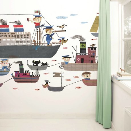 Kek Amsterdam Fond d'écran Holland America Line papier multicolore polaire 389,6x280cm