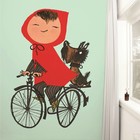 Kek Amsterdam Tapete Riding my Bike green Mehrfarbig Papiervlies 243,5x280cm