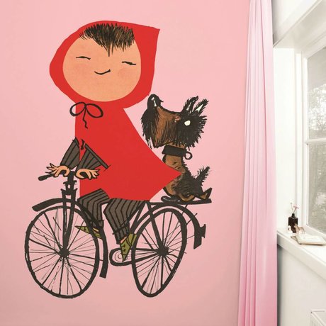 Kek Amsterdam Carta da parati in sella alla mia moto rosa Multi-color carta pile 243,5x280cm