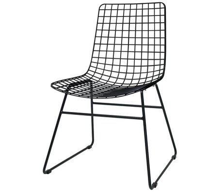 HK-living Esszimmerstuhl Wire Dining schwarz Metall 47x54x86cm