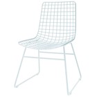 HK-living sedia da pranzo filo metallico bianco 47x54x86cm