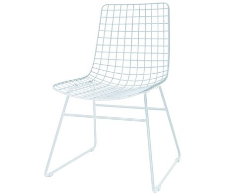 HK-living Cena de la silla de comedor 47x54x86cm alambre de metal blanco