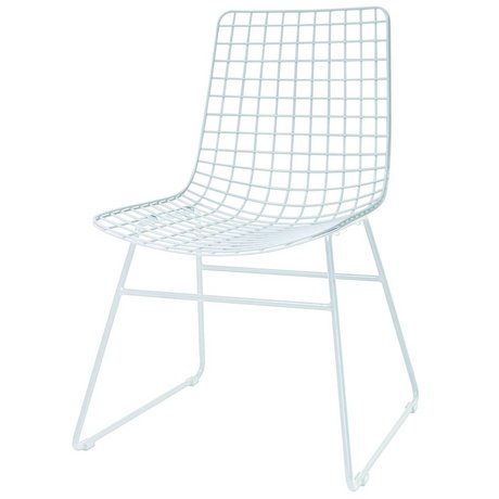 HK-living Dining chair Dining Wire white metal 47x54x86cm