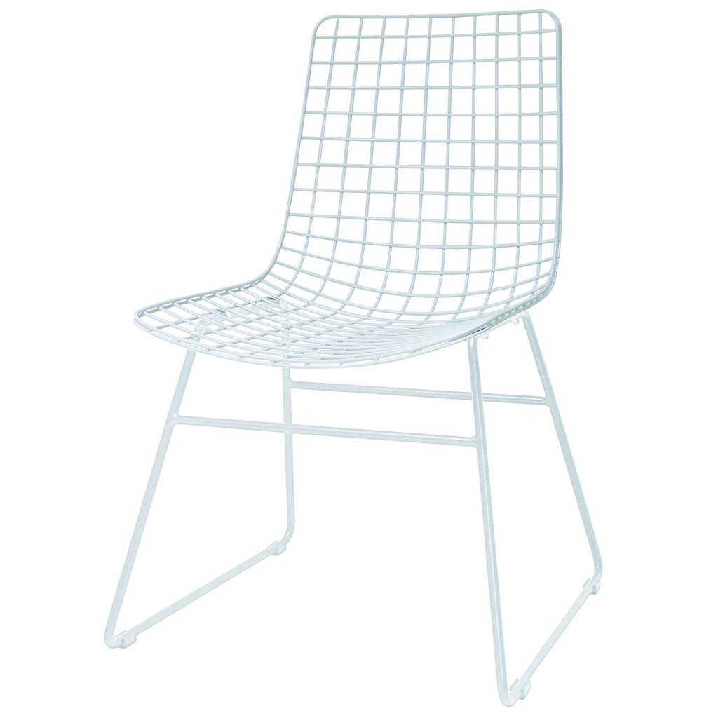 hkliving dining chair dining wire white metal 47x54x86cm