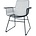 HK-living Stuhl Wire mit Armlehnen schwarz Metall 72x56x86cm