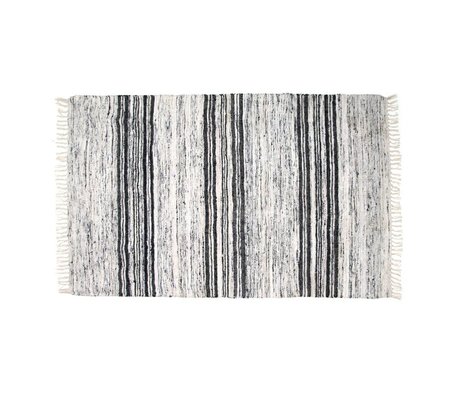 HK-living Carpet recycled silk black 120x180cm white