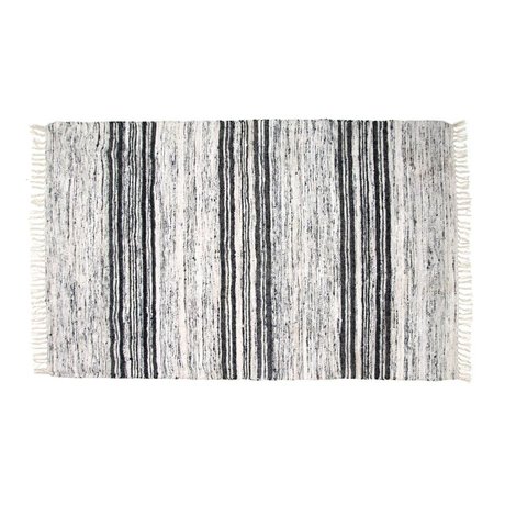 HK-living Carpet recycled silk black 120x180cm white
