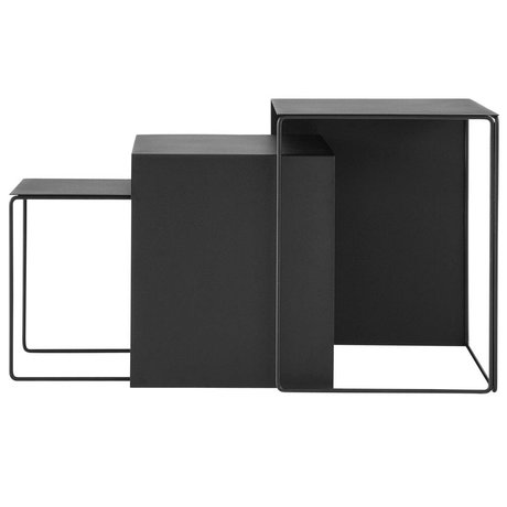 Ferm Living Coffee table set of three black metal