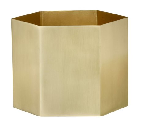 Ferm Living Pot Hexagon laiton doré Ø18x16cm- extralarge