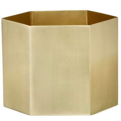 Ferm Living Pot Hexagon laiton doré Ø18x16cm- extralarge