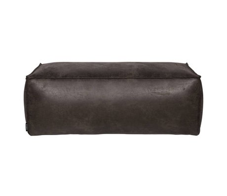 BePureHome Pouf Rodeo 120x60x43cm en cuir noir