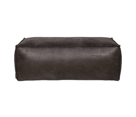 BePureHome Pouf Rodeo black leather 120x60x43cm