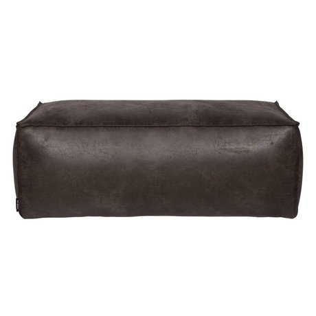 BePureHome Pouf Rodeo 120x60x43cm en cuir noir