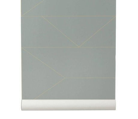 Ferm Living Linee Wallpaper 10x0,53m grigio