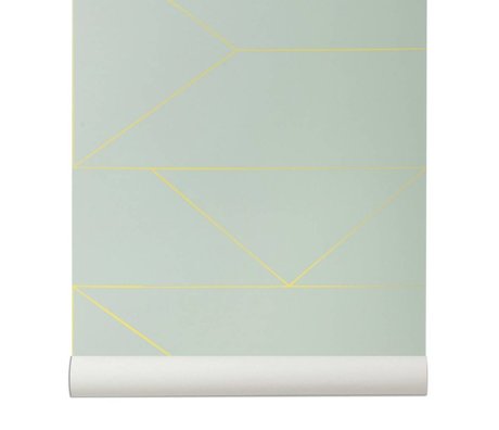 Ferm Living Linee Wallpaper 10x0,53m mintgrün