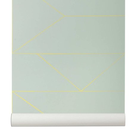 Ferm Living Linee Wallpaper 10x0,53m mintgrün