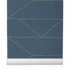 Ferm Living Wallpaper Lines dark blue 10x0,53m