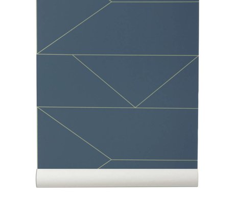 Ferm Living Wallpaper Lines dark blue 10x0,53m