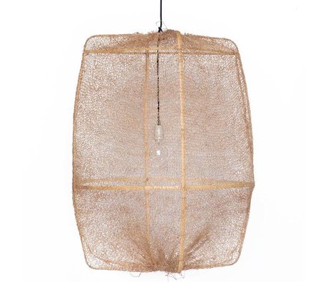 Ay Illuminate Hanging bambou Lamp Z2 Ona avec couvercle brun en sisal ø77x105cm