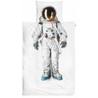Snurk Astronaut bomuldslinned, hvid 140x220cm