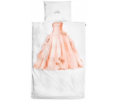 Snurk Princess linens, white / pink, 140x220cm