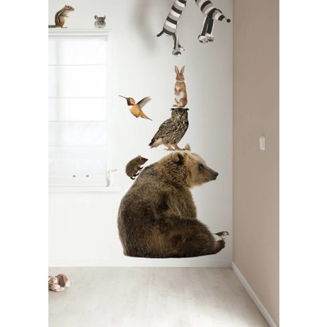 Kek Amsterdam Wall Decal XL Bear Set Forest Friends, multicolour, 95x100cm