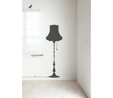 Kek Amsterdam Stickers muraux vintage Meubles Lampe, gris foncé, 50x155cm